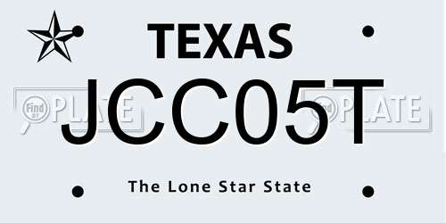 JCC05T Texas License Plate
