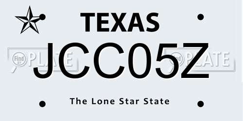 JCC05Z Texas License Plate