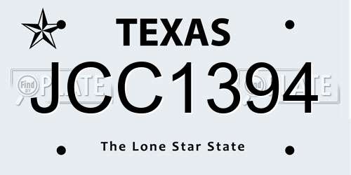 JCC1394 Texas License Plate