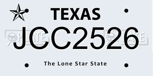 JCC2526 Texas License Plate