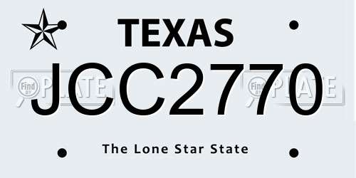 JCC2770 Texas License Plate
