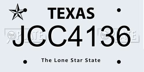 JCC4136 Texas License Plate