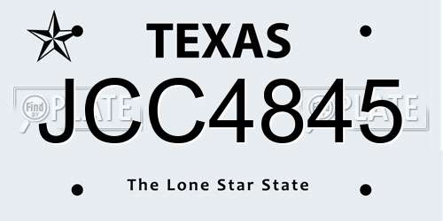 JCC4845 Texas License Plate