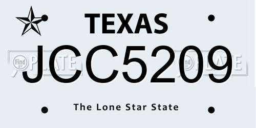 JCC5209 Texas License Plate