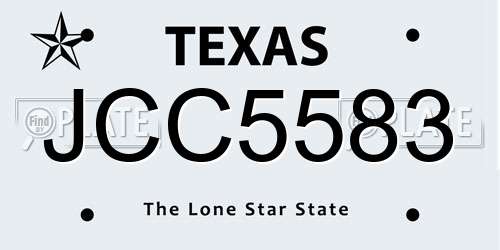 JCC5583 Texas License Plate