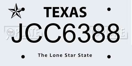 JCC6388 Texas License Plate
