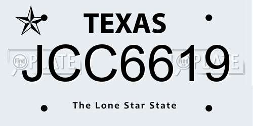 JCC6619 Texas License Plate