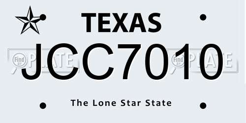 JCC7010 Texas License Plate