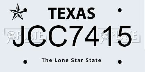 JCC7415 Texas License Plate