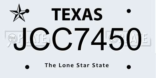 JCC7450 Texas License Plate