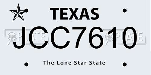 JCC7610 Texas License Plate