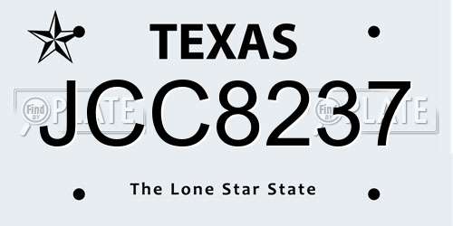 JCC8237 Texas License Plate