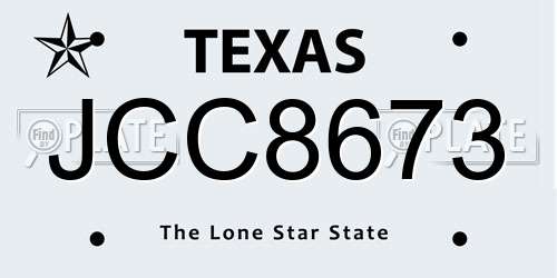JCC8673 Texas License Plate