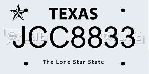 JCC8833 Texas License Plate