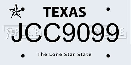 JCC9099 Texas License Plate