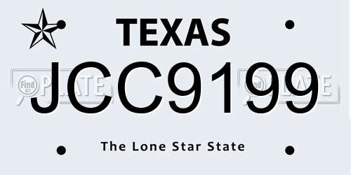 JCC9199 Texas License Plate