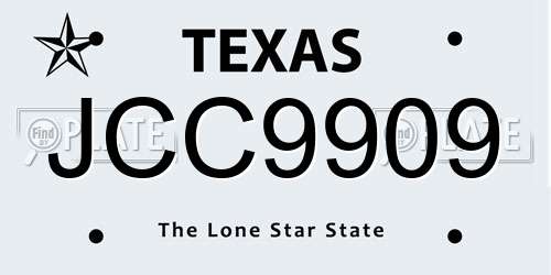 JCC9909 Texas License Plate