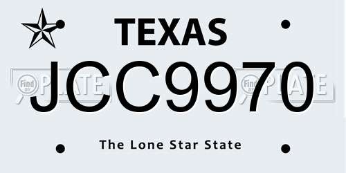 JCC9970 Texas License Plate