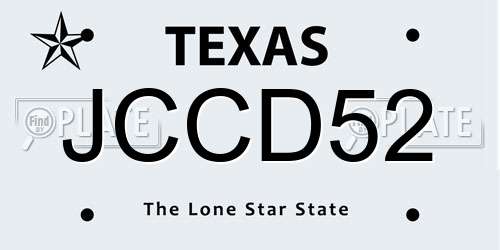 JCCD52 Texas License Plate