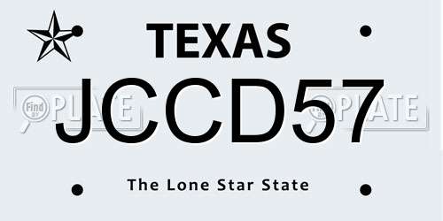 JCCD57 Texas License Plate