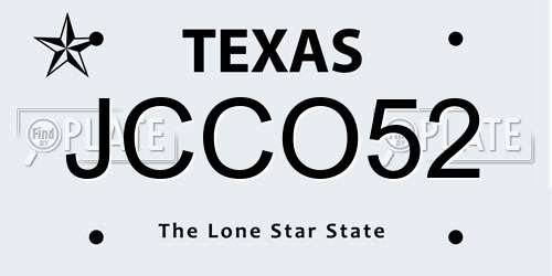 JCCO52 Texas License Plate