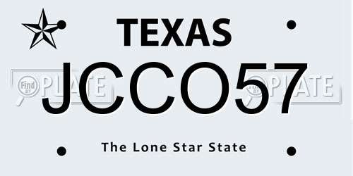 JCCO57 Texas License Plate
