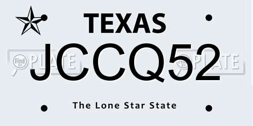 JCCQ52 Texas License Plate