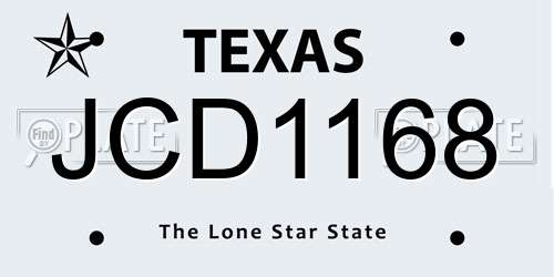 JCD1168 Texas License Plate
