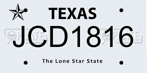JCD1816 Texas License Plate