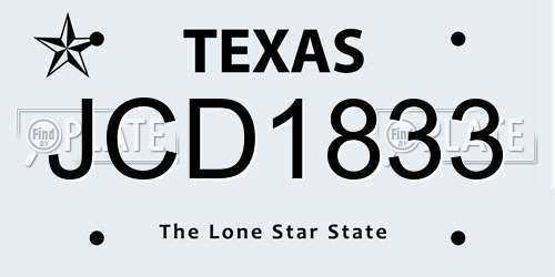 JCD1833 Texas License Plate
