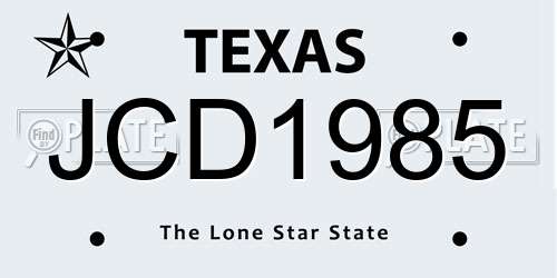 JCD1985 Texas License Plate
