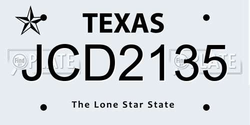 JCD2135 Texas License Plate