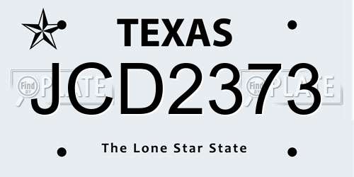 JCD2373 Texas License Plate