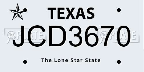 JCD3670 Texas License Plate