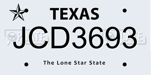 JCD3693 Texas License Plate