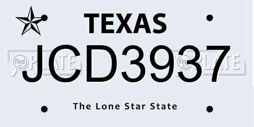 JCD3937 Texas License Plate