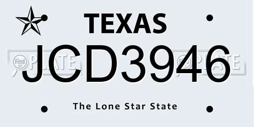 JCD3946 Texas License Plate