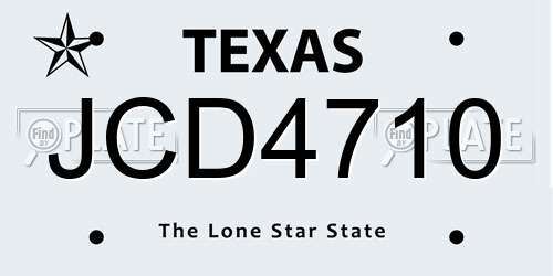JCD4710 Texas License Plate