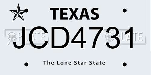 JCD4731 Texas License Plate
