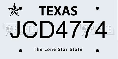 JCD4774 Texas License Plate