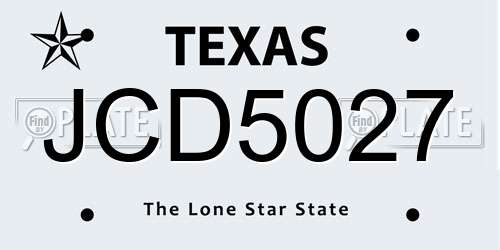 JCD5027 Texas License Plate