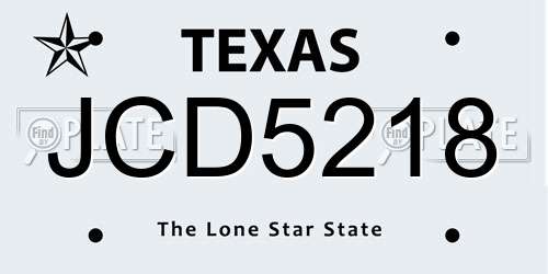 JCD5218 Texas License Plate
