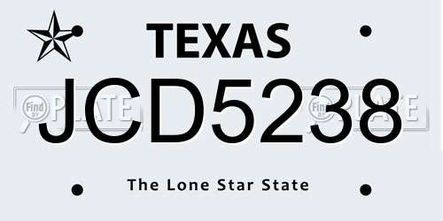 JCD5238 Texas License Plate