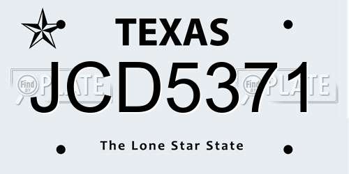 JCD5371 Texas License Plate