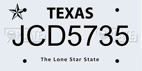 JCD5735 Texas License Plate