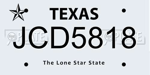 JCD5818 Texas License Plate