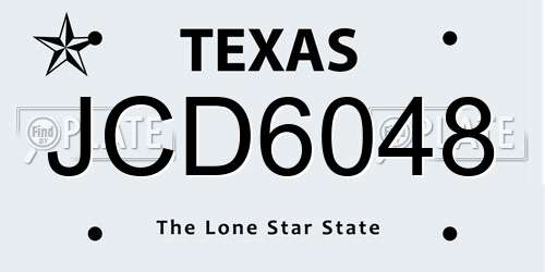 JCD6048 Texas License Plate