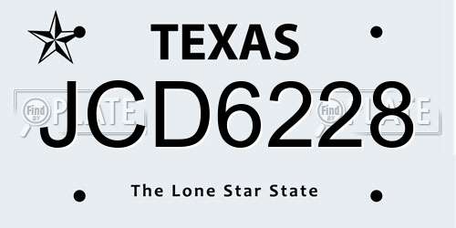 JCD6228 Texas License Plate