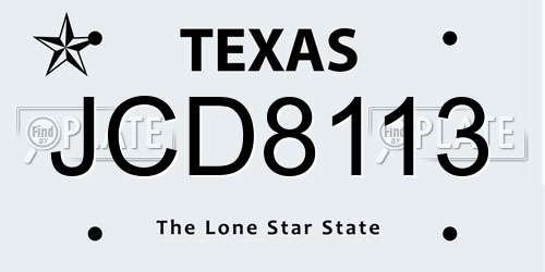 JCD8113 Texas License Plate