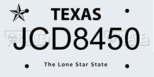 JCD8450 Texas License Plate